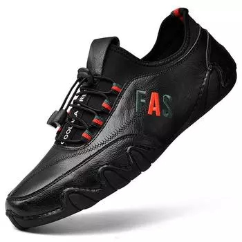 Обувь из натуральной кожи, мужские лоферы, большие размеры, модная повседневная кожаная мужская обувь, удобная обувь для вождения, мокасины, мужская обувь на плоской подошве 38 чёрный