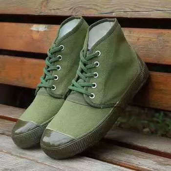 Обувь Jiefang 99 Кроссовки Обувь для трудового страхования Обувь с высоким берцем Обувь для фермерских хозяйств Обувь для педалей Обувь для секретных служб Резиновая обувь для рабочих-мигрантов 35 зелёный