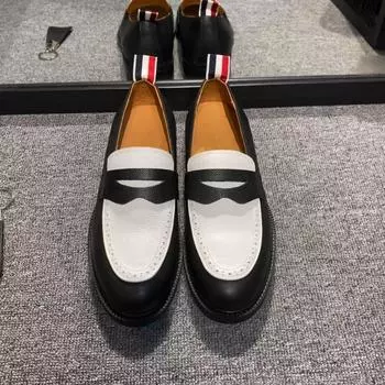 Обувь корейский стиль мокасины высокое качество натуральная кожа мужские кроссовки удобные деловые формальные туфли для мужчин 44 чёрный