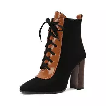 Обувь Krazing Pot Flock осень-зима 47 размер 48 размер 49 размер 50 Ботинки челси с круглым носком на шнуровке сохраняют тепло смешанные цвета ботильоны 34 чёрный