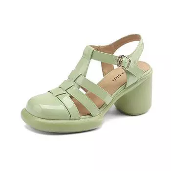 Обувь Krazing Pot из овчины с квадратным носком и круглым носком на высоком каблуке, осень-лето, обувь с пряжками и ремешками, размер 42, женские босоножки на платформе Superstar 34 чёрный