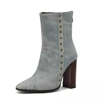 Обувь Krazing Pot из полиуретана, осенне-зимняя, размер 47, размер 48, размер 49, размер 50. Ботинки-челси Serpentine с заклепками, круглым носком, на молнии, сохраняющие тепло, ботильоны 34 чёрный