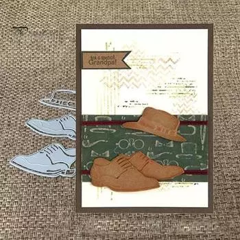 Обувь Кроссовки Шляпа Металлические штампы DIY Скрапбукинг Бумажные карты Ремесленный трафарет серебряный