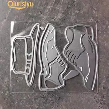 Обувь Кроссовки Шляпа Металлические штампы Ручная работа Скрапбукинг Бумажные карты Ремесло Трафарет Вырубной штамп серебряный