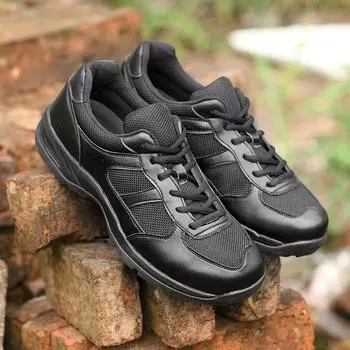 Обувь логистические тренировочные кроссовки резиновая обувь мужская кроссовки военная тренировочная обувь освобождение резиновая обувь износостойкая тренировочная кроссовка 35 чёрный
