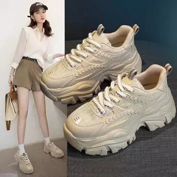 Обувь Mai Sui Daddy женская спортивная обувь увеличивается в высоту, новая популярная женская обувь на платформе Xiaobai, повседневная обувь, тренд 35
