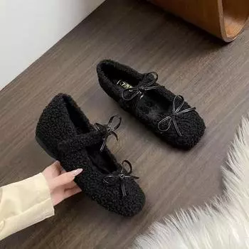 Обувь Mao Mao женская обувь бархатная внутренняя часть увеличивает рост французская осенне-зимняя обувь из хлопка с юбками обувь из ягненка фасоли женская верхняя одежда 31