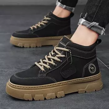 Обувь Martin средней высоты, мужская осенне-зимняя мужская обувь, высокая спортивная и модная обувь для отдыха, мужская обувь 2024 года с бархатной отделкой, увеличивающая высоту 39