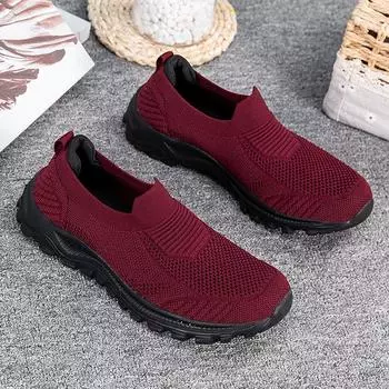 Обувь Модные кроссовки Женские Прогулочные женские повседневные туфли Кроссовки на плоской платформе Носки Массивные кроссовки Слипоны Женские 36