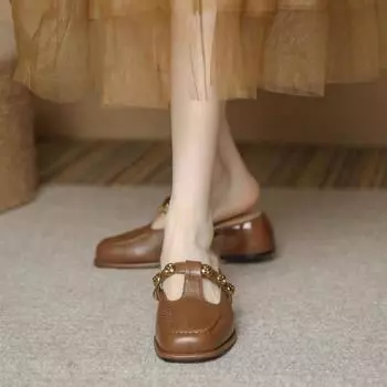 Обувь Мюли Женские тапочки и сандалии Женские повседневные шлепанцы Корейский стиль Водонепроницаемая обувь Новинки Распродажа по акции Лето 34