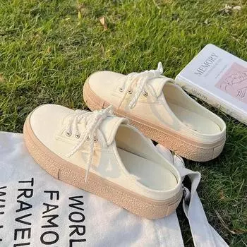 Обувь Мюли женские тапочки и сандалии женские Job Off White лето 2024 резиновые шлепанцы высокий каблук до 5 см с бантом круглый носок F 35