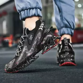 Обувь мужская большого размера Blade Outsole High-Top Trendy Sneaker Fashion Youth Casual Men s Shoes 39 коричневый