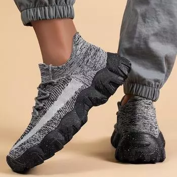 Обувь мужская, дышащая, не вонючая, кроссовки, мужские модные носки, обувь Flyknit, повседневная обувь 39 чёрный