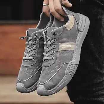 Обувь Мужская летняя дышащая парусиновая обувь 2025 года, новая мужская тканевая обувь корейской версии, модная универсальная повседневная обувь для сноуборда, модная обувь 39