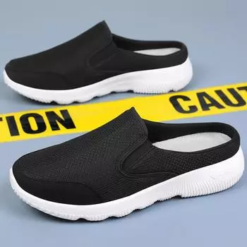 Обувь Мужская летняя мягкая подошва дышащие тапочки Мужская одежда одна педаль повседневная обувь полу-Drag мужская обувь 39