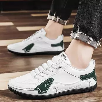 Обувь мужская модная обувь осень-зима новая молодежная обувь цвета в тон с низким верхом спортивная обувь кожаная поверхность стопы повседневная мужская обувь 39