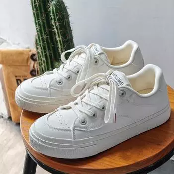 Обувь Мужская модная обувь универсальные маленькие белые туфли мужские весенние трендовые низкие кожаные туфли на плоской подошве дышащая повседневная обувь с мягкой подошвой 39