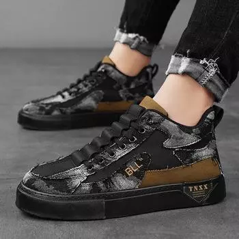 Обувь мужская модная персонализированная обувь с высоким берцем осень и зима новая спортивная мужская обувь на платформе корейская версия повседневная обувь мужская 39