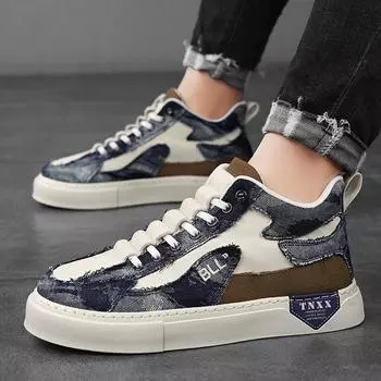 Обувь мужская модная персонализированная обувь с высоким берцем осень и зима новая спортивная мужская обувь на платформе корейская версия повседневная обувь мужская 39