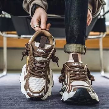 Обувь мужская обувь модный бренд 2024 весна новый повышенный дышащий досуг спорт Интернет знаменитость папа обувь мужская обувь 39