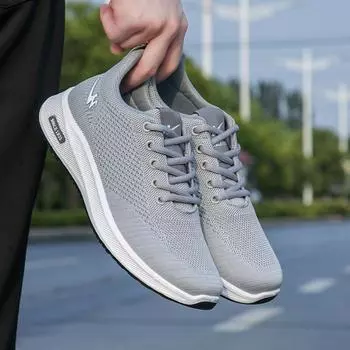 Обувь мужская осенне-зимняя мода кроссовки Fly-Woven кроссовки с низким верхом на шнуровке повседневная обувь для активного отдыха дышащая спортивная обувь 39 серый