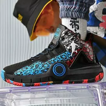 Обувь мужская приливная обувь для детей среднего и старшего возраста трение звук бег спортивная обувь летающая тканая сетка внешняя торговля мужская обувь баскетбол 31 жёлтый