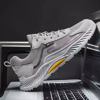 Обувь мужская весна и лето новые сетчатые дышащие мужские туфли на шнуровке походные туфли легкие повседневные спортивные кроссовки кроссовки 39