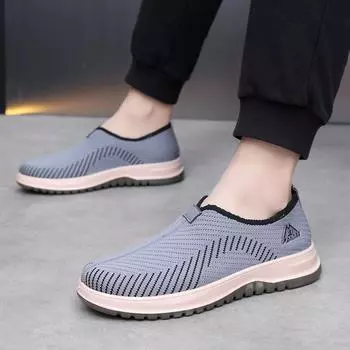 Обувь мужская весна и осень 2025 года, новая мягкая подошва, износостойкая, дышащая, легкая, мужская, одиночная, повседневная, спортивная, универсальная, с одной педалью 38 чёрный