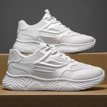 Обувь мужская весна и осень новый тренд универсальные мужские повседневные кроссовки мягкая подошва нескользящая сетчатая обувь подростковые белые туфли 39 белый