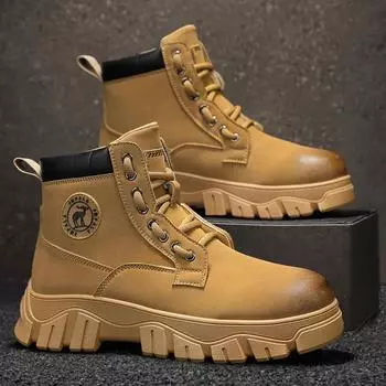 Обувь Мужские ботильоны Повседневные кроссовки Мужские кроссовки Мокасины Спорт и отдых Нескользящая обувь для отдыха на открытом воздухе Толстая подошва Модные новые 39 чёрный