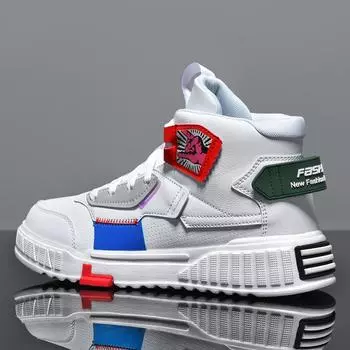 Обувь Мужские кроссовки Белая повседневная обувь для высоких банд Теннисная модная дышащая мужская спортивная обувь Мужская прогулочная обувь Zapatillas Hombre 46 чёрный