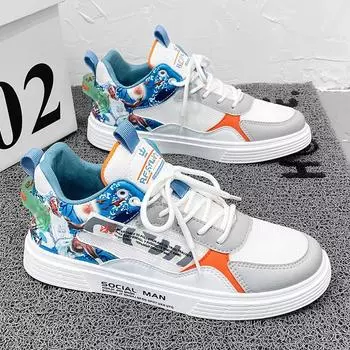 Обувь, мужские кроссовки, мужская повседневная мужская обувь, уличная дышащая обувь, модная обувь для скейтбординга для мужчин, мужская обувь с высоким берцем 39 чёрный