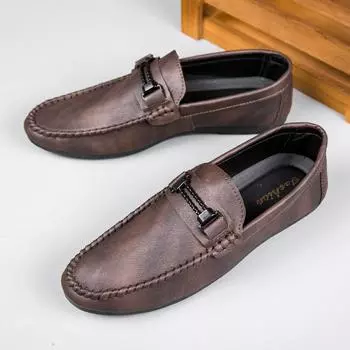 Обувь Мужские кроссовки Мужская повседневная мужская обувь Тенис Роскошная обувь Лоферы для мужчин Туфли-лодочки Обувь для вождения Кожаная обувь Модельные туфли 39 коричневый