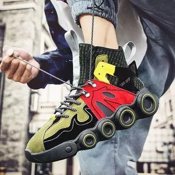 Обувь Мужские кроссовки Мужская повседневная обувь Tenis Роскошная обувь Кроссовки Гоночная обувь Модные лоферы Кроссовки для мужчин 39 коричневый/бежевый