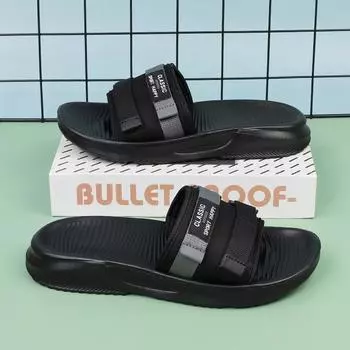 Обувь Мужские тапочки Летние мужские ортопедические сандалии Модные мужские пляжные шлепанцы Унисекс Мягкие сандалии Поддержка 45 чёрный