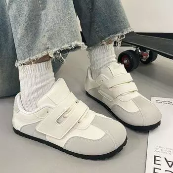 Обувь на липучке Dexun женская обувь 2024 года осень новая обувь женская универсальная на плоской подошве модная повседневная универсальная обувь для сноуборда 35 бежевый