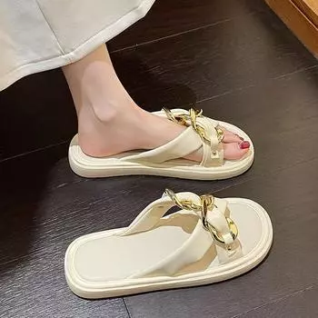 Обувь на открытом воздухе Off White Slides Flat женские тапочки и сандалии женские толстые мягкие летние 2024 года на платформе роскошные нескользящие оригинальные 35