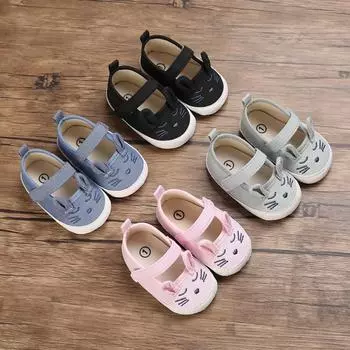 Обувь на плоской подошве «Мэри Джейн» для маленьких девочек, детские кроссовки с героями мультфильмов для первых ходунков, кроссовки на нескользящей мягкой подошве, милые милые туфли для прогулок, От 0 до 18 месяцев 2/M