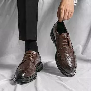 Обувь New Brock Мужская обувь Британская корейская версия Мужская деловая классическая повседневная кожаная обувь Мужская обувь 38