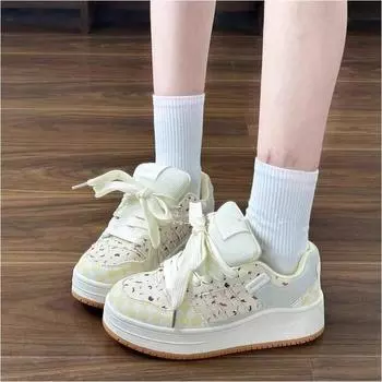 Обувь Niche Cranberry Bread, женские белые туфли для студентов, весна и осень 2025, новые универсальные повседневные спортивные туфли для сноуборда 35