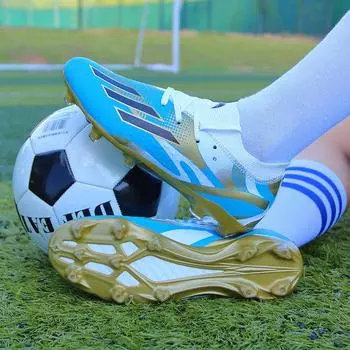 Обувь новая футбольная обувь профессиональная мужская и женская сломанные ногти специальная тренировочная длинные ногти студенческая детская молодежная кроссовки 34 оранжевый