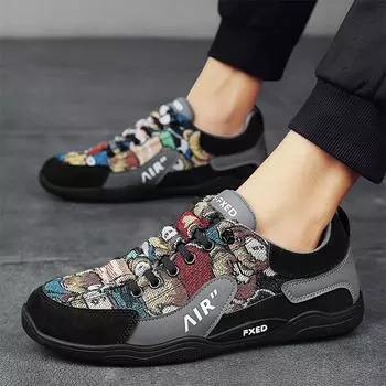 Обувь Новая обувь из дышащей ткани Повседневная обувь Модная обувь Кроссовки Обувь для досок 39-44 39 чёрный