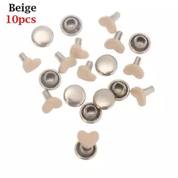 Обувь Одежда 6мм Пряжка для ремня Сделай сам Кукольные пряжки Аксессуары для кукольных сумок Кнопки с грибовидными шипами 10pcs бежевый