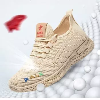 Обувь осень новый стиль летающие тканые одинарные туфли женская обувь мягкая подошва дышащая обувь повседневная спортивная обувь женская 35