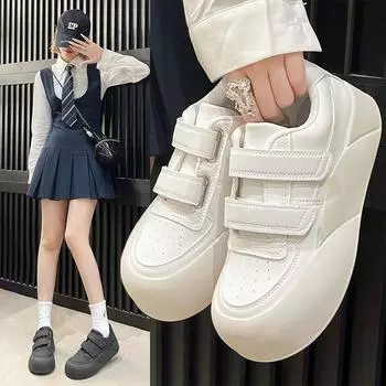 Обувь Осенние универсальные повседневные женские кроссовки с круглым носком Сабо на платформе на плоской подошве с открытым носком Осень Новые маленькие криперы Платье H 35