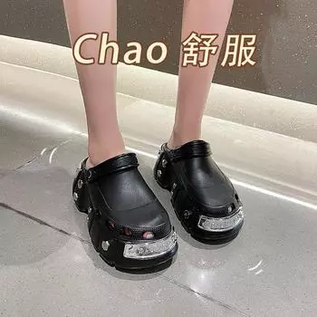 Обувь Paris hole для мужчин и женщин, пары с одинаковой толстой подошвой, увеличивающая объем, крутые тапочки 2025 года, новая импортная торговля, специальная поставка 36/37