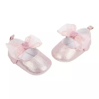 Обувь принцессы из искусственной кожи для маленьких девочек, нескользящая обувь на мягкой подошве с бантом для первых ходунков, весенне-летняя детская обувь M