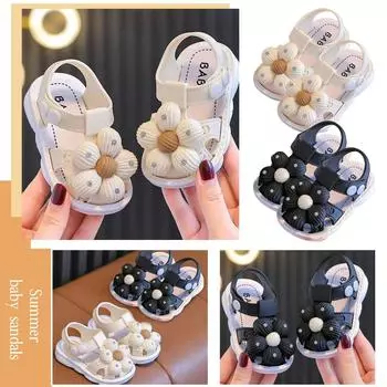 Обувь принцессы Летняя детская обувь Женская мягкая подошва Детская обувь Обувь для малышей Сандалии для девочек 20 хаки