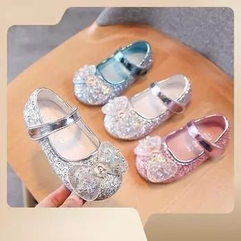 Обувь принцессы Zapatos NiaGirl Весна Новые детские кожаные туфли с мультяшным принтом Туфли Мэри Джейн с блестками Туфли для девочек из мультфильмов Детские туфли Лолита 21-insole12.8cm розовый