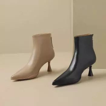 Обувь Qirui Остроносые шпильки Удобные и элегантные женские ботильоны 34 абрикосовый